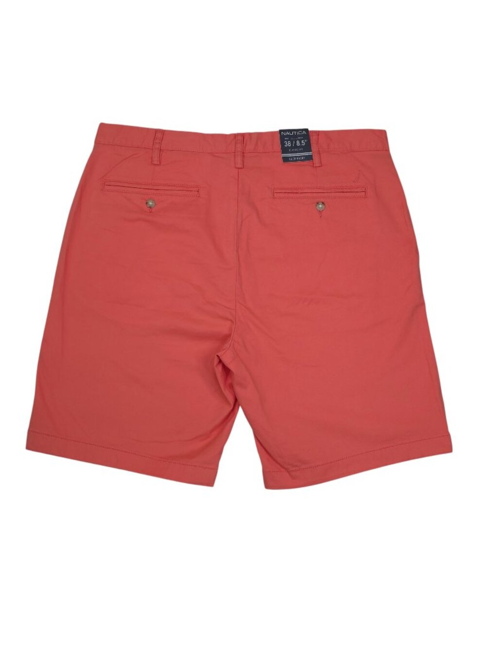 Nautica Mens Deck Shorts Classic Stretch Size 38 8.5" Inseam Cotton Blend Coral